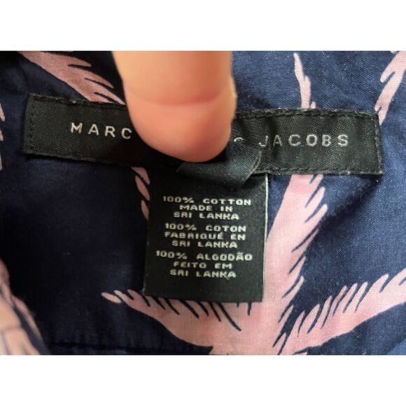 MARC BY MARC JACOBS Blue Pink Floral Button Up Shirt Top Women's Size Small - Picture 5 of 9